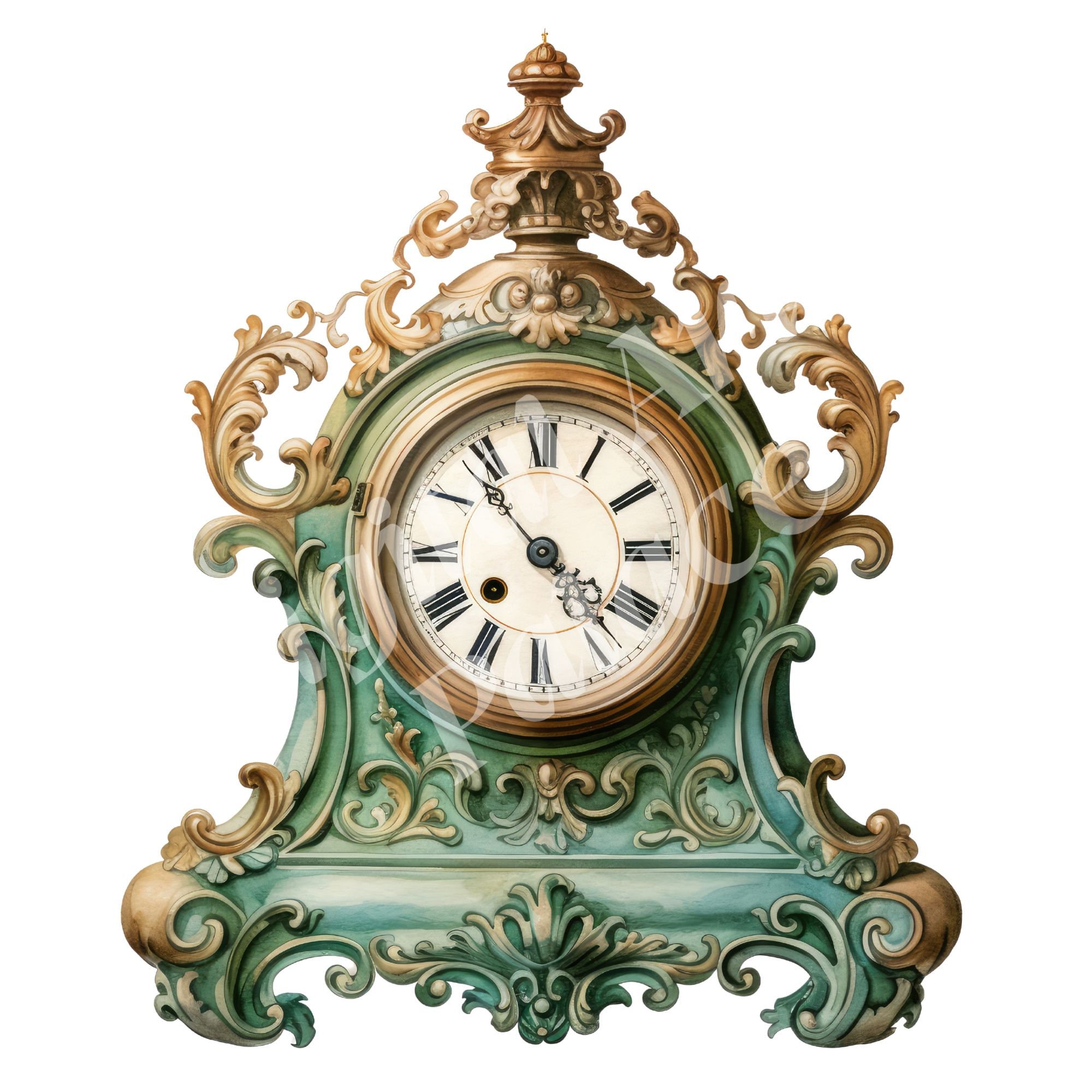 Vintage Clock Clipart, Antique Clock Clipart, Jpgs, Instant Digital ...
