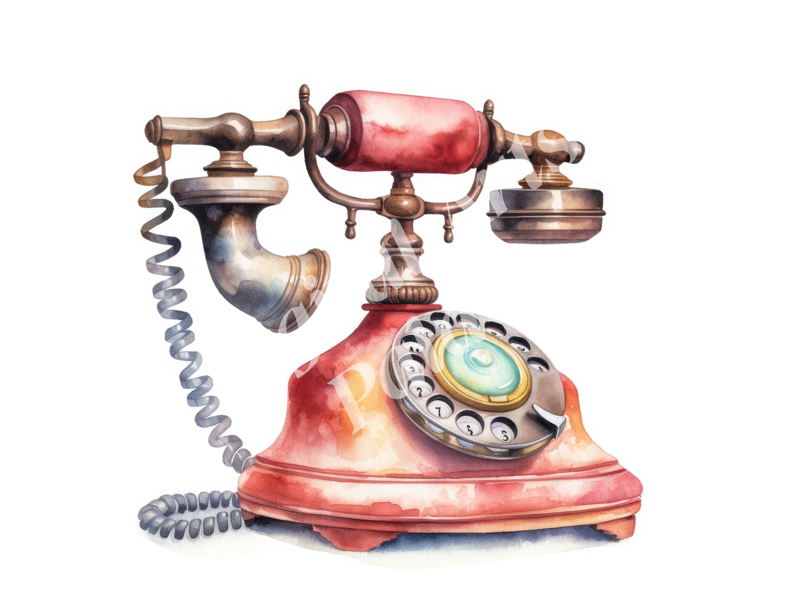 Vintage Telephone Clipart, Telephone Clipart, Jpgs, Instant