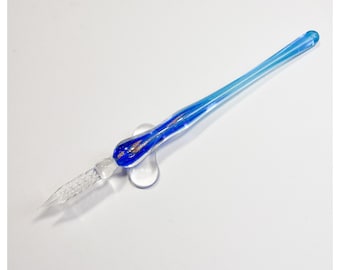 Glasfeder / glass dip pen - Azone Glitter Blue