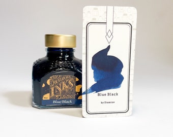 Blue Black Standard Tinte by Diamine - 80 ml Tintenfass und Tintenprobe