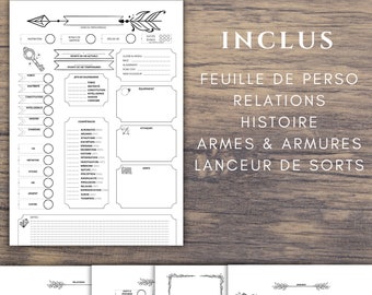 Character sheet - DnD - French