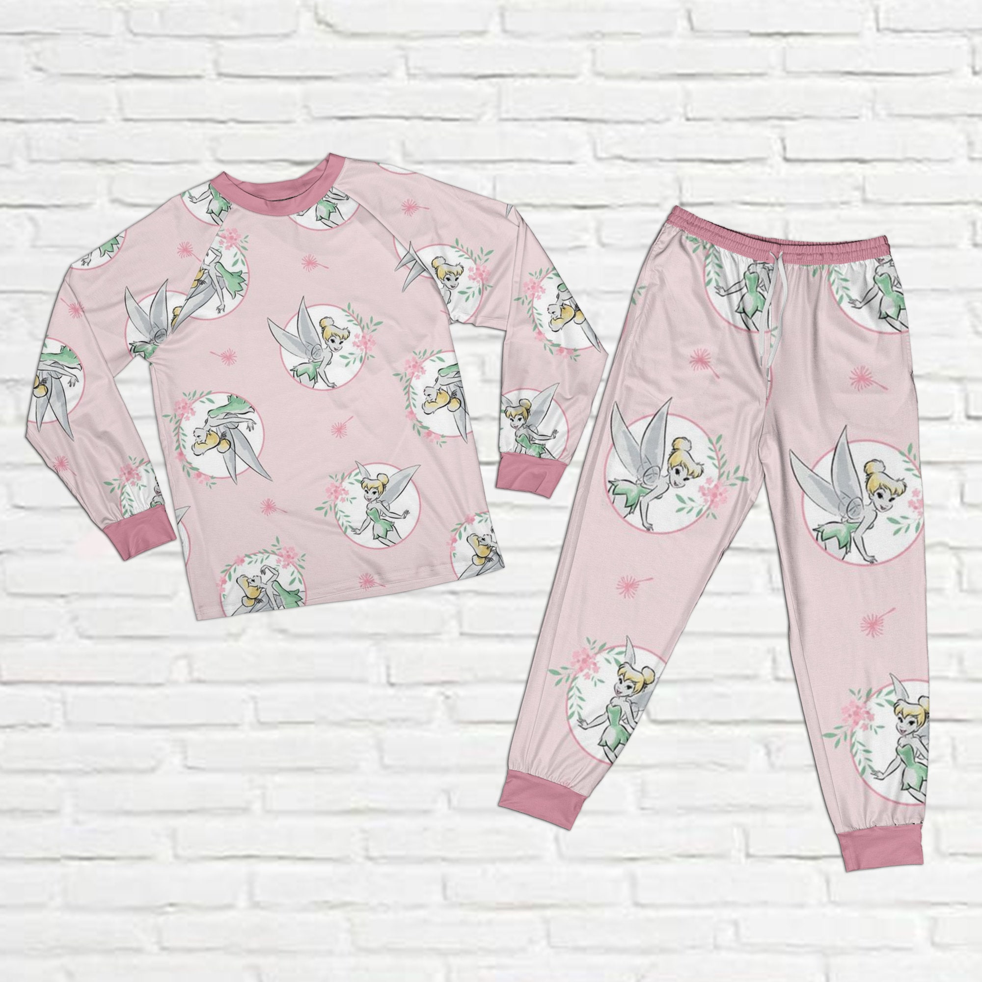 Tinkerbell Pajamas Set Peter Pan Pajamas Tinkerbell Raglan Etsy