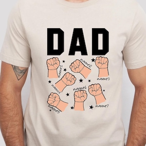 Personalized Dad Fist Bump T-Shirt, Custom Fist Bump Child Names, Custom Kid Names Gift For Daddy, Fist Bumps Family, Fathers Day Gift