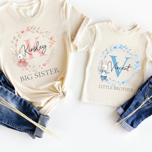 Customized Big Sister Shirt Little Brother Shirt, Big Brother Little Brother Shirt, New Baby Sister Announcement Gifts Matching Sibling Gift