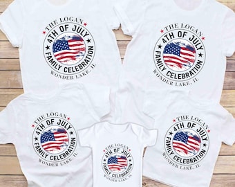 Personalized Independence Day Family Shirts, Custom USA Flag Fourth Of July Family Shirts, Matching Family 4th of July Shirts, 4th Of July