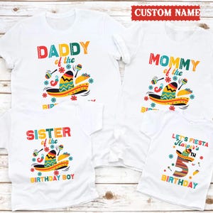 Personalized Sombrero Birthday Shirt, Mexican Birthday Shirts, Matching Family Fiesta Birthday Tee, Cinco De Mayo Birthday Shirts