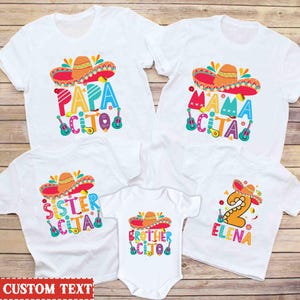 Personalized Family Fiesta Birthday Shirts, Family Cinco De Mayo Shirt, Fiesta Birthday Outfit Fiesta Squad Shirt Kids Fiesta Party Birthday