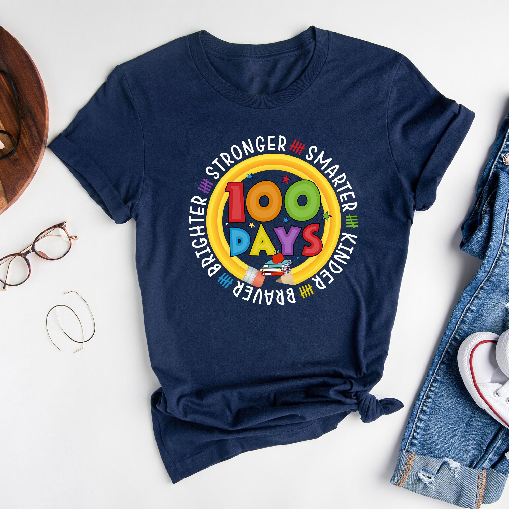 Kindergarten Teacher 100 Days Of School Shirt Brighter Kindergarten Teacher 100 Days Of School Shirt Brighter