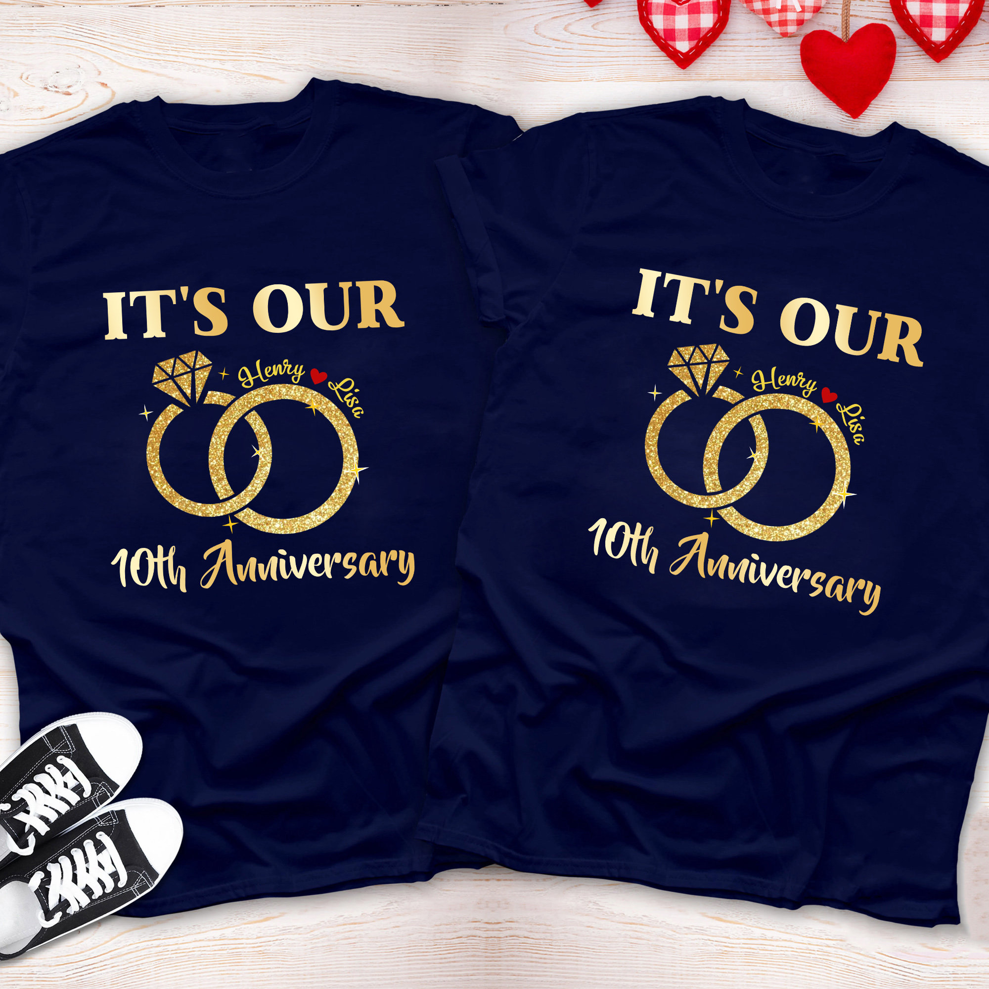 トップス 10th Anniversary Logo Embroidery Tee 36 10 Year Anniversary Shirt - Etsy