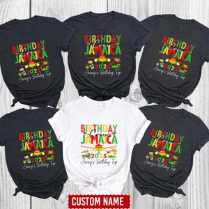 Personalized Jamaica Birthday Crew Shirt, Jamaica Birthday Trip Matching T-shirt, Custom Name Birthday Shirt, Jamaica Birthday Queen Tee