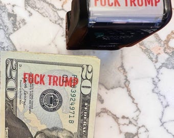 Queer owned small business* Fuck Trump Self-Inking Rubber Stamp - Anti Trump Gift, Funny Political Protest Stamp, Resistance Activism