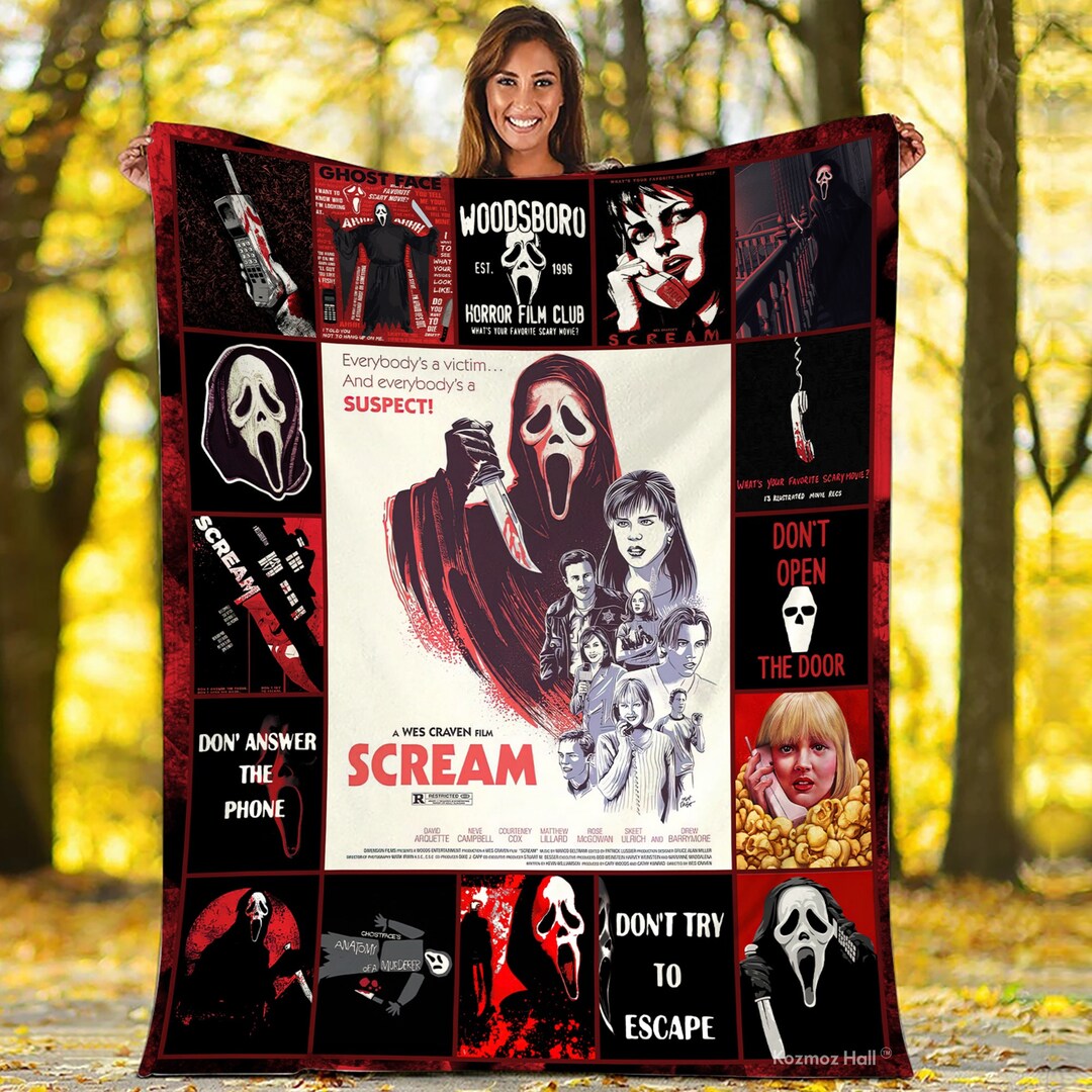 Scream Movie Fleece Blanket Ghost Face Billy Loomis Sidney Etsy