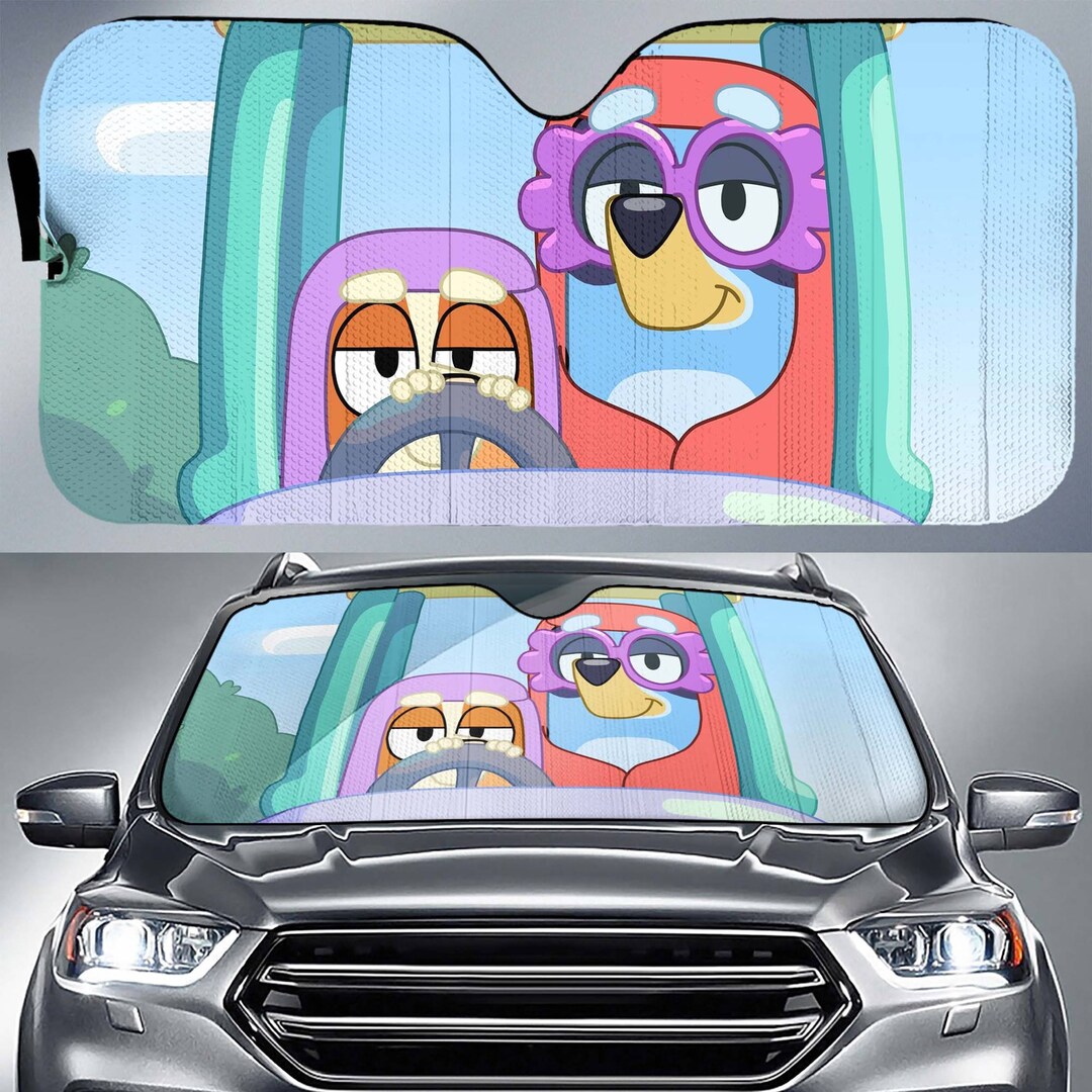 Bluey Car Sun Shade Bluey and Bingo Muffin Heeler Bandit Etsy