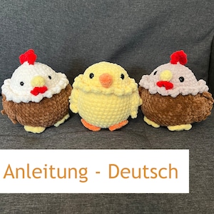 Crochet Pattern, Amigurumi, Instructions, Pattern, Pattern, Chicken, Chicken, Rooster, German