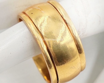 New Thick Wide Band,Spinner Ring, 24K Gold Plated Spinner Ring,Chunky Fidget Meditation Ring,Silver Ring,Dome Ring,Anxiety Ring,Gift for her