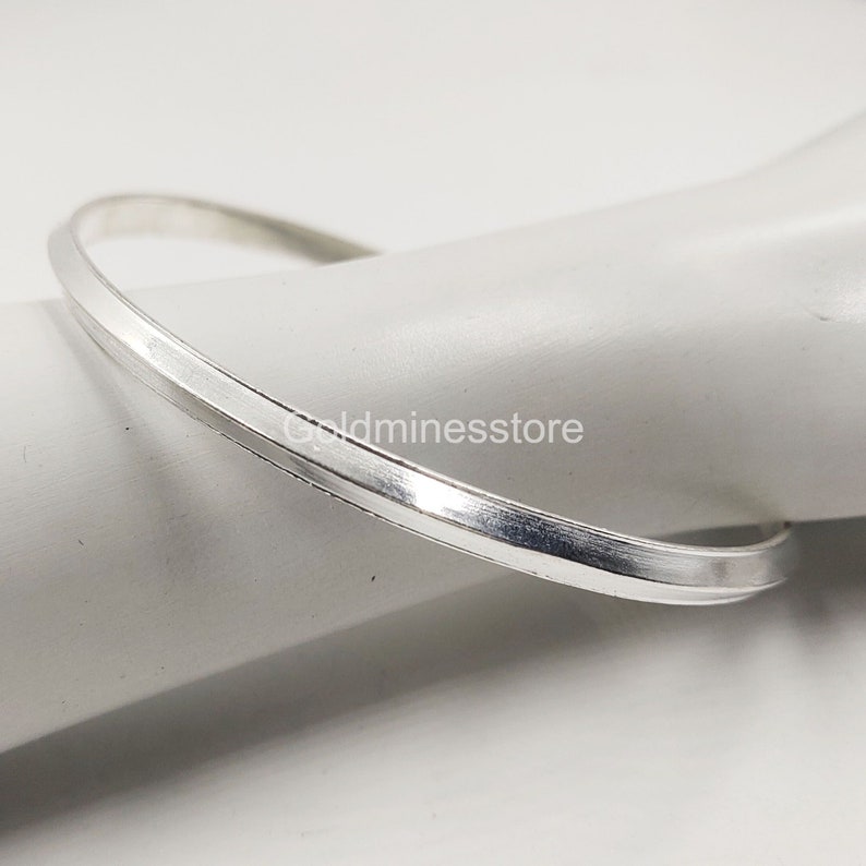 Sterling Silver Kara One Edge Traditional Sikh Bangle,Handmade 925 Sterling Silver Sikh Khalsa Kara Kada or Bracelet,Punjabi Kada For Men's image 5