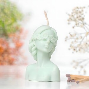 Flower Woman Candle, Flower Girl Candle - Aesthetic Goddess Candle, Vintage Art, Modern Decorative Candle, 100% Vegan Scented Home Decor