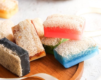 Handmade Loofah Soap Bar: Vegan Exfoliating Organic Soap