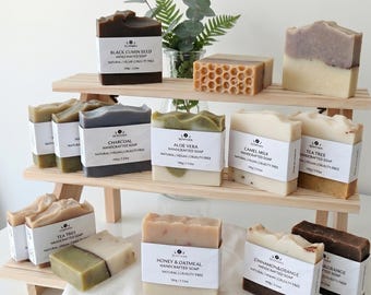 10 Pack Cold Process Soap Bars, Natural Vegan Skincare for Sensitive Skin