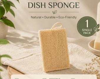Natural Loofah Dish Sponge: Eco-Friendly Kitchen Cleaning (13x10cm)