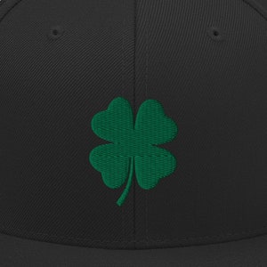 Embroidered Four Leaf Clover Hat: St Patrick&#39;s Day Snapback