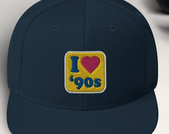 I Love 90s Snapback Hat: Retro Style Cap