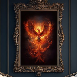 Phoenix Bird Art Print: Mystical Fire Bird Wall Decor (Digital Download)