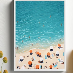 Aerial Beach View Art Print: Ocean Poster (Digital Download)