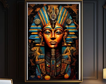 Abstract Egyptian God Printable Wall Art | Egyptian Mythology | Pharaoh God | Egyptian Art