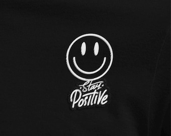 Smiley Face T-Shirt | Stay Positive Graphic Tee | Minimal Happy Face Shirt | Casual Unisex Streetwear