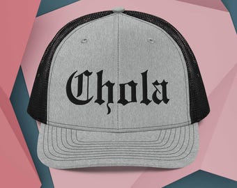 Embroidered Chola Trucker Hat: Snapback Cap