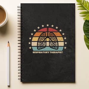 Respiratory Therapist Notebook: Lungs Graphic, Ruled Line Spiral Journal