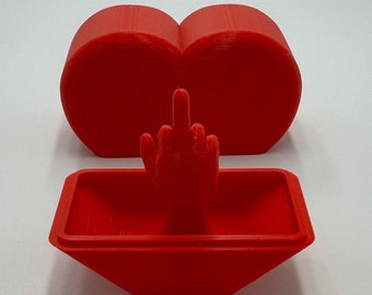 Heart With Middle Finger Gag Gift Prank Surprise 3d Printed Perfect For Valentines Day Gift For Him Or Her Boyfriend or Girlfriend