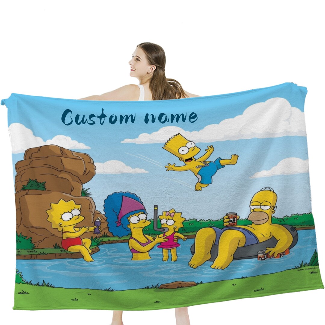 THE SIMPSONS Personalized Name Blankets Custom Throw Blanket Etsy