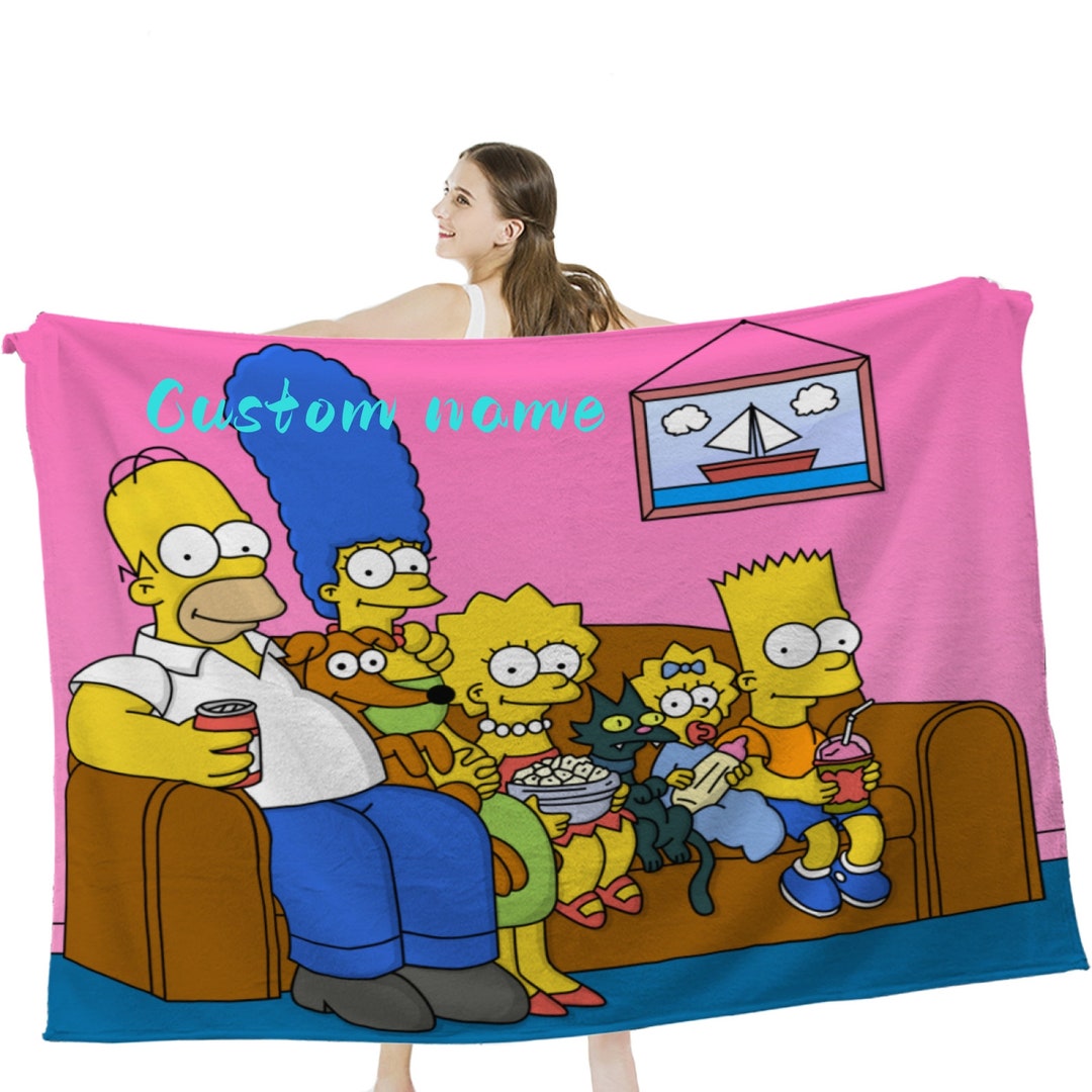 THE SIMPSONS Personalized Name Blankets Custom Throw Blanket Etsy