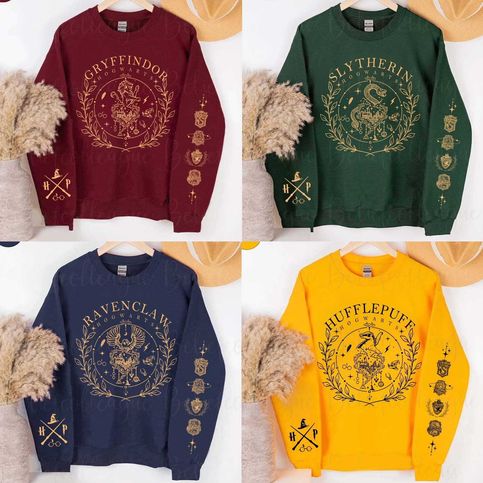 Vintage Wizard House Sweatshirts, Hogwarts House Sweatshirt, HP Wizard School Shirt, Magic World Shirt, Universal Studios Fan, HP Fan Gift