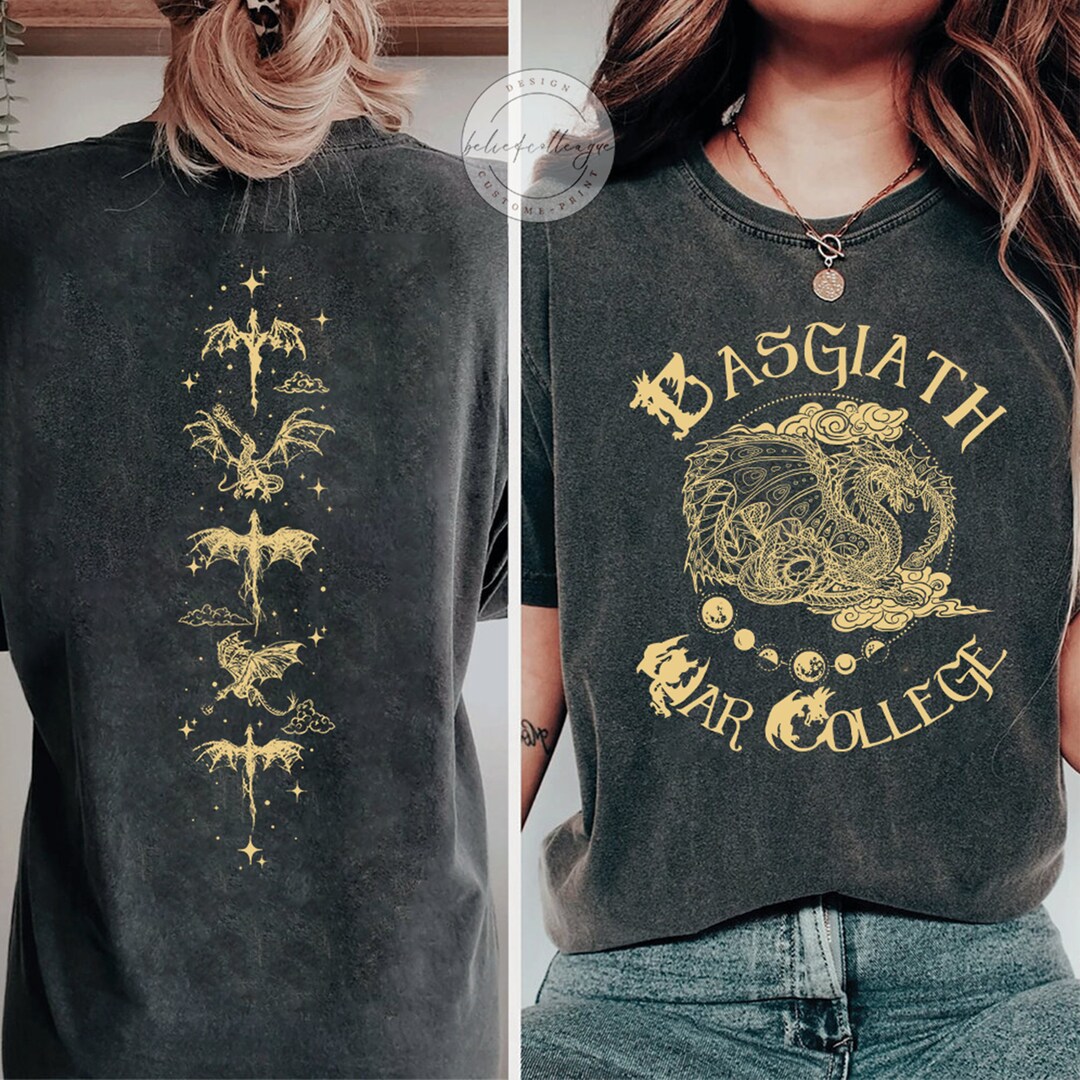 Fourth Wing Dragon Rider Vintage Tee - Ladies Slim Fit V-Neck Basgiath College Shirt