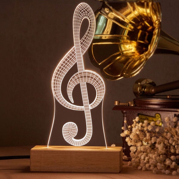 Geformtes 3D-Led-Licht! Geschenk für Musiker. Klavier, Schlagzeug, Kopfhörer, Violinschlüssel Schreibtischlampen. 3D Nachtlicht Geschenk für Musikliebhaber