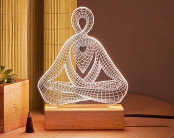 Meditation Light Decor as a Meditation Gift. Buddha Lamp as Yoga Gifts. Buddha Light as Meditation Decor. Yoga Gifts for Her