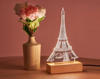 Eiffel Tower Shaped Led Light as a Paris Gift. Eiffel Tower Lamp as a Paris Lover Gift. Travle Lover's Eiffel Tower Night Light