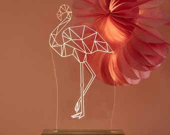 Décoration personnalisée et éclairage flamant rose tendance : lampe unique, décoration d'intérieur minimaliste pour maman, veilleuse flamant rose comme cadeau mère-fille, lampe de chevet