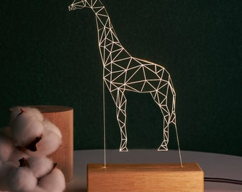 Giraffe Led Light! 3D Giraffe Led Light. Giraffe Art, Safari Themed Night Light. Elephant Shaped Light as a 3D Night Light. Safari Gifts