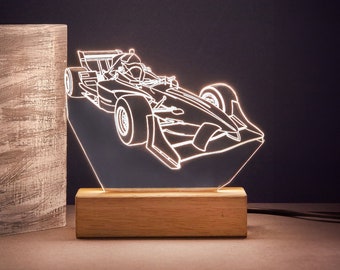 Race Car Led Light as a Gift for Him. F1 Table Lamp Car Lover Gifts. Classc Car Night Light Gift for Boyfriend. Gift For Him