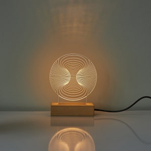 Lampe à LED illusion 3D, lampe de table illusion d'optique 2D à 3D, veilleuse, abat-jour décoratif comme cadeau de pendaison de crémaillère, lumière personnalisée image 2