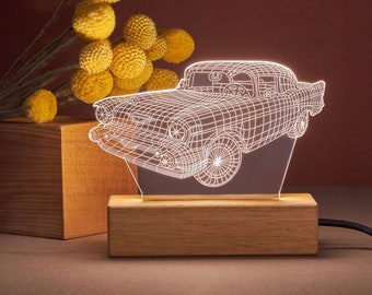 Classical Car Led Light as a Gift for Him. F1 Table Lamp Car Lover Gifts. Classc Car Night Light Gift for Boyfriend. Gift For Him