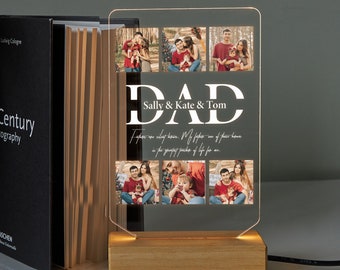 Benutzerdefinierte Namen Licht für 1. Vatertag, Schlafzimmer Nachtlicht als Geschenk für Papa, personalisierte Foto Nachtlicht für Best Dad Ever, Photo LED Lamp