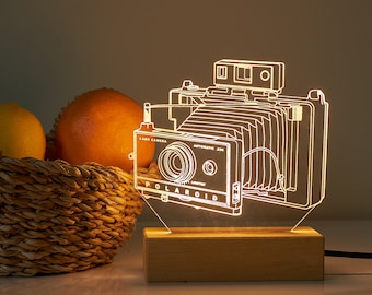 Camera Led Light Gift for Photographers&Artists, Night Light for Photography Lover, Camera Led Lamp for Photography Studio, 3D Illusion Lamp