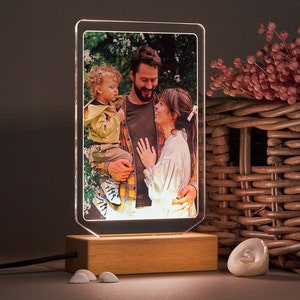 Custom Family Photo Night Light! Custom Anniversary Gift. Personalized Led Light as Romantic Night Lamp Gift for Wife. Custom Night Lamp