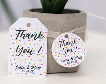 Wedding Thank You Tags- Thank You Custom Tags-Personalized Labels For Wedding Gifts Tags-Favors Tags For Baby Shower-Thank You Favor Tag-