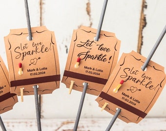 Personalized Sparklers Tags for wedding ,Sparklers Tags For Wedding,Wedding Sparkler Tags With Match Tape